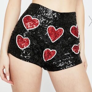 ❤️🖤 Easy Tiger Sweetheart Sequin Micro Shorts – Size Small